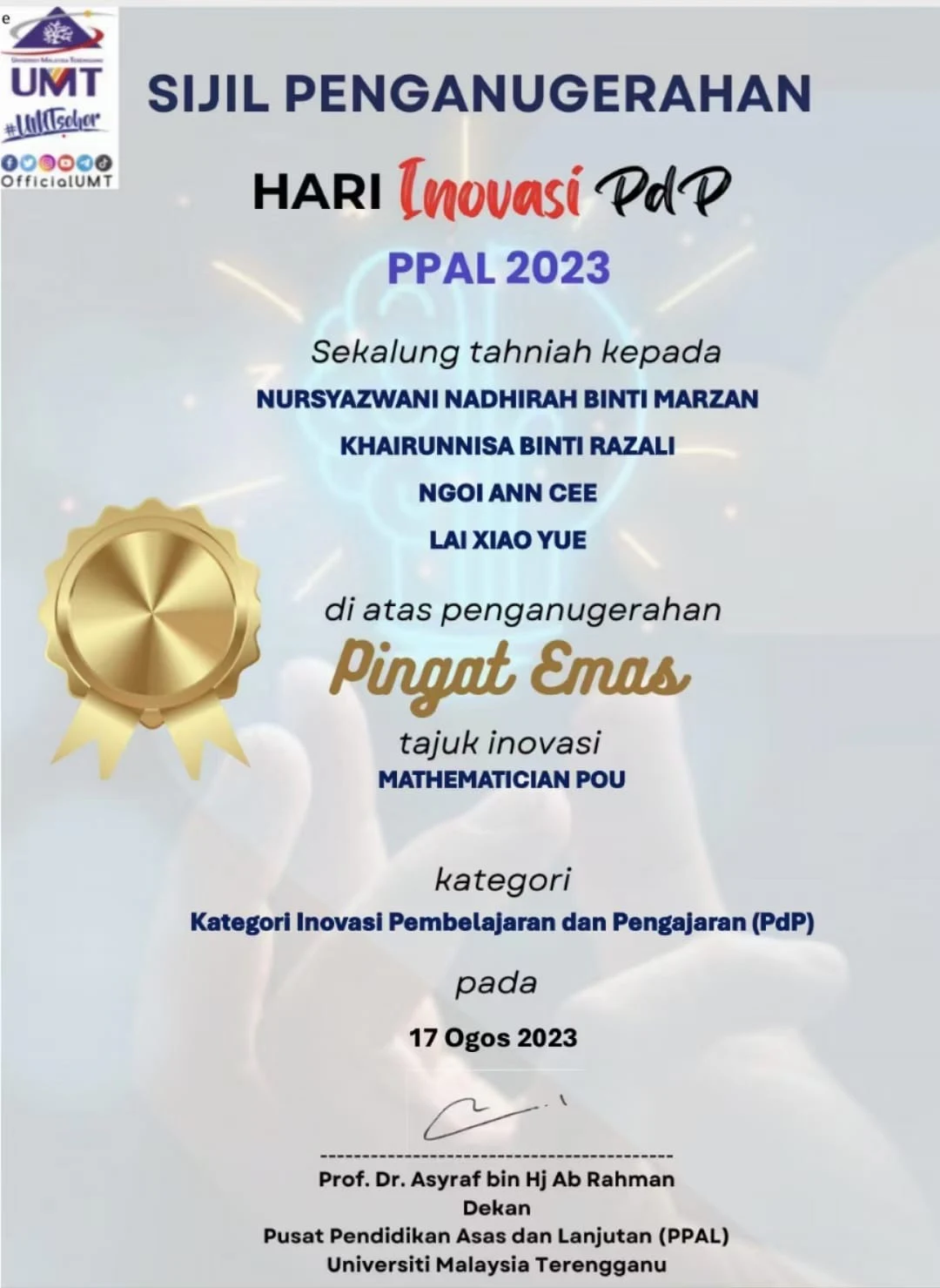Selected Earlier Awards and Recognition, 2020-2023, 7 / 11