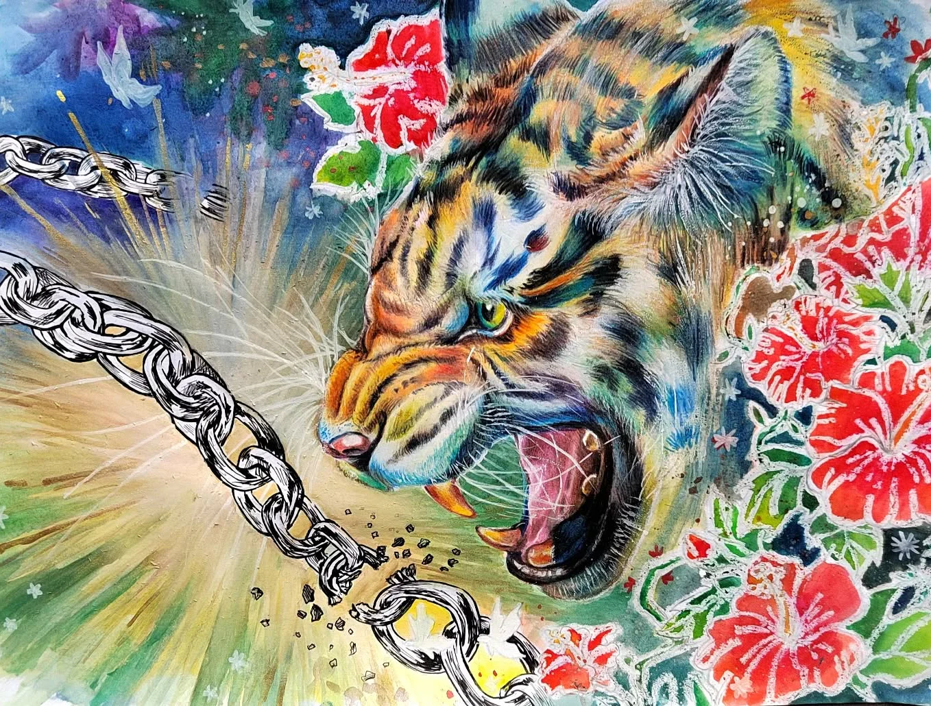 Moon Yue's award-winning artwork Breaking the Chains